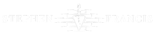 Logo of Stephen Francis, a traditional builder, featuring a trowel and brick design.